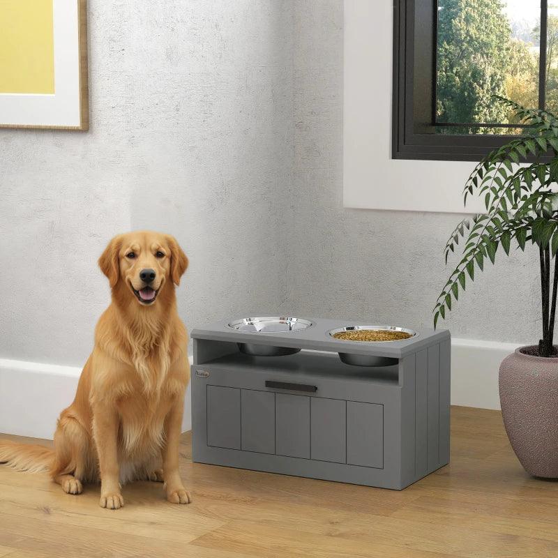 Elevated Dog Feeder with Hidden Storage – Reduces Neck Strain & Keeps Food Fresh for Senior Dogs - DogRelief