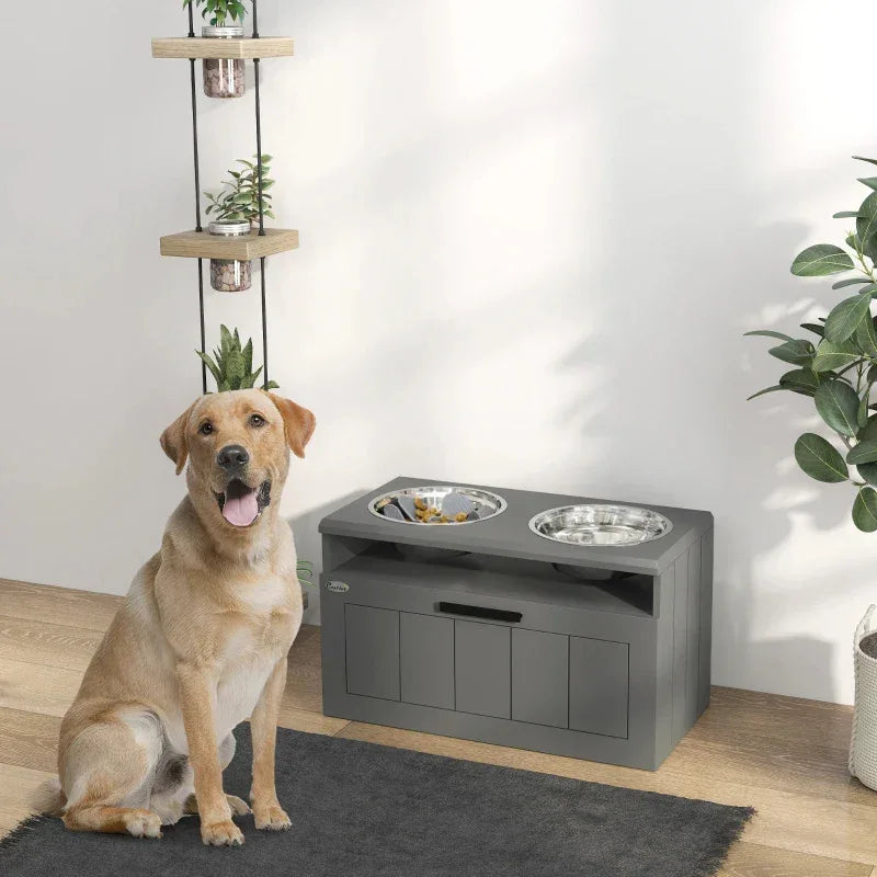 Elevated Dog Feeder with Hidden Storage – Reduces Neck Strain & Keeps Food Fresh for Senior Dogs - DogRelief