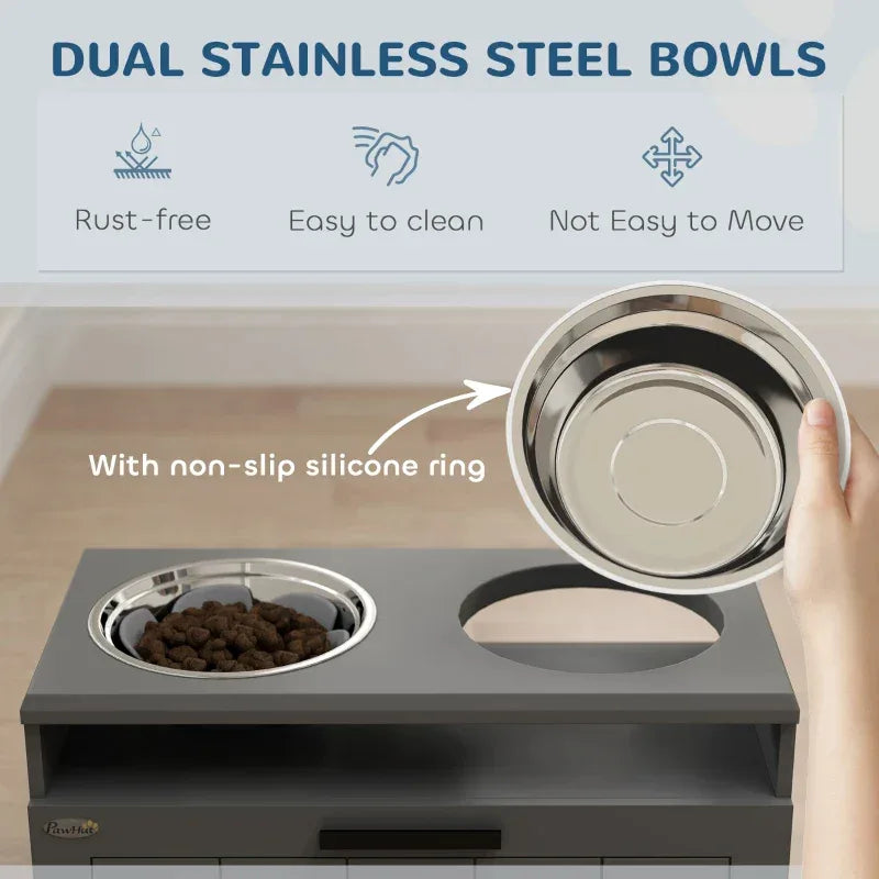 Elevated Dog Feeder with Hidden Storage – Reduces Neck Strain & Keeps Food Fresh for Senior Dogs - DogRelief