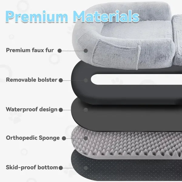 Orthopedic Memory Foam Bed for Senior Dogs – Relieves Joint Pain & Restores Deep Sleep (Grey, Washable Cover) - DogRelief