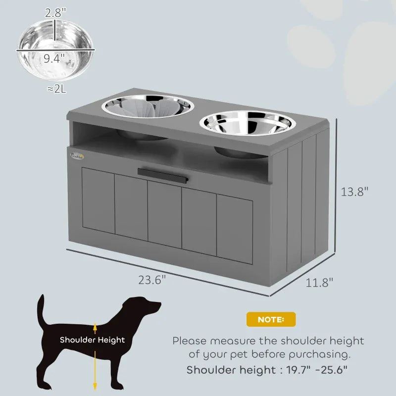 Elevated Dog Feeder with Hidden Storage – Reduces Neck Strain & Keeps Food Fresh for Senior Dogs - DogRelief